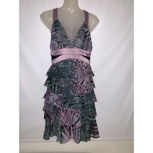 XOXO Collection Y2K Teal & Purple Ruffled Tiered Fairy Mini Dress Size 11/12